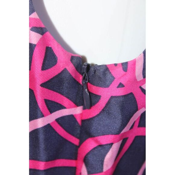 Cynthia Cynthia Steffe Womens Sleeveless Abstract Silk Dress Navy Pink Size 2 - Picture 4 of 7
